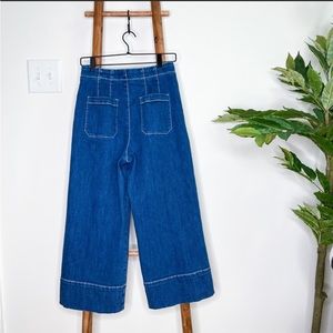 Pilcro and the Letterpress Anthropologie Wide Leg Cropped Jeans Size 28